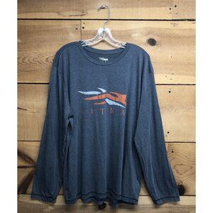 Sitka Icon Logo Hunting Gear Long Sleeve Shirt Mens Size 2XL Crewneck Gray